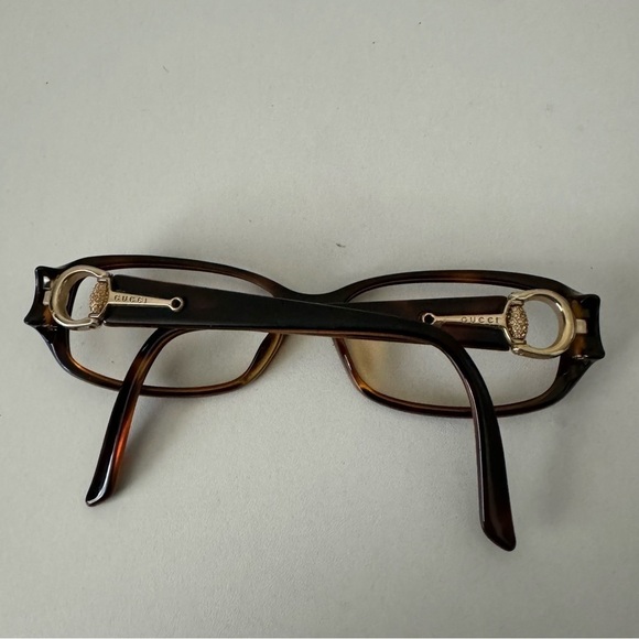 Gucci Eyeglasses GG 3204 UOO Tortoise & Gold Rectangular Frame Italy - Picture 5 of 8